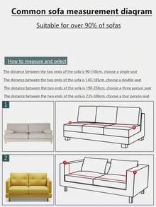 Solid Color Elastic Milk Silk Sofa Cover, All-Season Universal Dust-Proof Combination Sofa Slipcover With 1 Matching Pillowcase - Camel - View 5