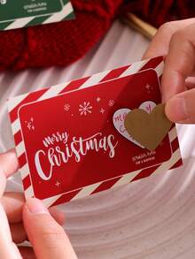 20pcs Rectangular Paper Christmas Scratch-Off Greeting Cards - Hidden Messages, Merry Christmas Design, Suitable For Parties, Events, DIY Rewards, Christmas And Snowflake Decor, Family Gatherings, Friends And Family Holiday Surprise Interactive Game Props - View 6
