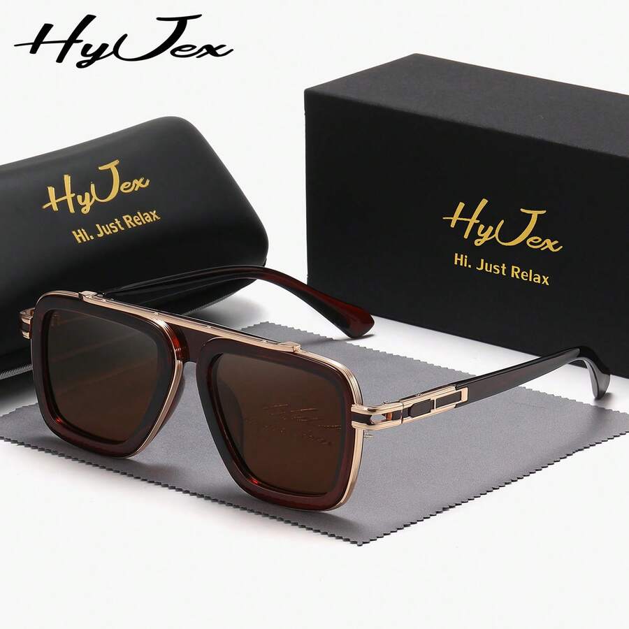 HyJex Unisex Quiet Luxury Full Frame Fashion Glasses Exceptional Quality Rectangular Frame Fashion Glasses - Multicolor - View 1