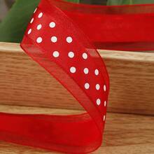 Polka Dot Tulle Ribbon DIY Bow Hair Accessories Clothing Bouquet Gift Cake Box Packaging Ribbon - Multicolor - View 8