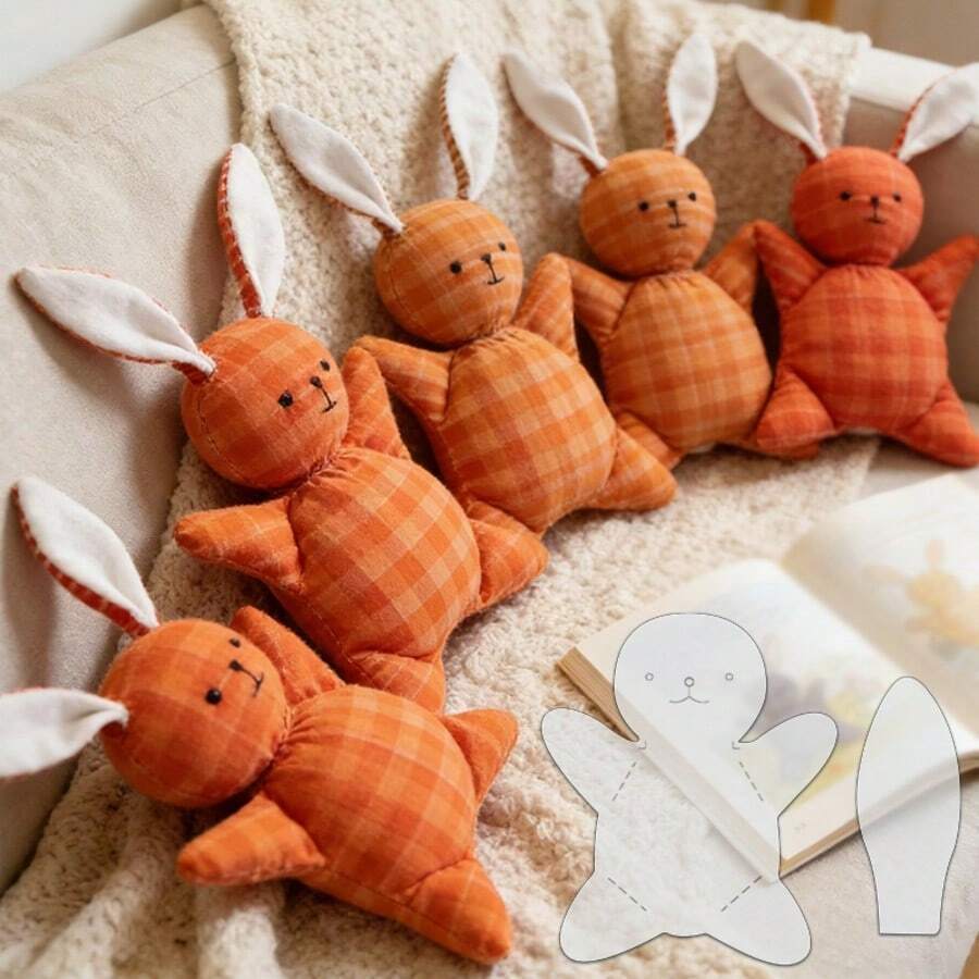 2pcs Long-Eared Bunny Sewing Stencils DIY Rabbit Pattern Quilting Templates Reusable Transparent PET Templates Ideal For Quilting DIY Patchwork Pattern Drafting And Crafts Durable Fabric Crafting Guide Easter Holiday Craft Enthusiast Cutting Tools &