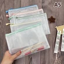 12/8/1pc Tas Penyimpanan Resleting Morandi Ukuran A5, Tas Penyimpanan Serbaguna untuk Alat Tulis Kantor, Perlengkapan Kosmetik, Penyimpanan Dokumen, Koleksi, Warna Acak - Beraneka warna - View 5