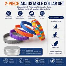 2pcs Adjustable Medium Pet Flea And Tick Collar, Natural Ingredients Mosquito Repellent, Waterproof, Wearable For 1 Week, 8 Months Protection, Suitable For Dogs, Cats And Small To Medium-Large Pets, Pet Supplies - Multicolor - View 6