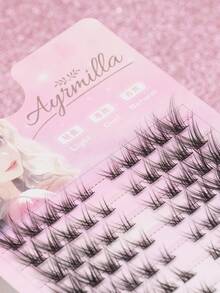 Ayrmilla 100 Clusters Of Fluffy Fox Eye Eyelashes 8-16 Mm Mixed Length, Personal Eyelash,Beautiful False Eyelashes, Exquisite False Eyelashes,DIY Eyelash Extension Eyelash Bundle Natural Eyelash Extension D Curl Cat Eye Eyelash Bundle. - C - View 3