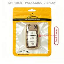 1pc Car Key Case-Fashion Prints,Suitable For Jetta Mk6, Polo Mk5, Golf Mk6, Tiguan Mk1, Passat B7, Passat NMS, Caddy Mk3, Beetle, Amarok, Touran Mk1. Advanced Soft-Touch, Does Not Block Signal, Unisex. - 3 Button Model AA - View 14