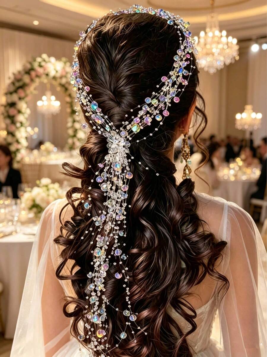 1 buah Sisir Rambut Rumbai Liontin Mutiara Buatan Tangan, Aksesori Elegan untuk Pernikahan, Pesta, Pengantin, Hari Valentine - MultiWarna - View 1