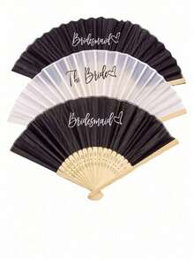 Wedding Silk Folding Fan, Suitable For Wedding Occasions, Decoration Items For The Bride's Party, Or As A Gift For Bridesmaids Or Wedding Decorations. - Multicolor - View 6