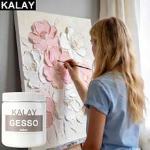 KALAY Gesso Surface Primer Medium, 500ML/300ML/100ML Bottle, White, Suitable For Oil And Acrylic Paint Art Primer, Strong Coverage, Quick Drying, Artist Grade Paint, Suitable For Canvas - White - View 4