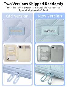 DANYCASE 11-Inch Tablet Protective Sleeve, Soft Padded Portable Storage Bag, Compatible With IPad - Light Blue Diamond Pattern - View 2