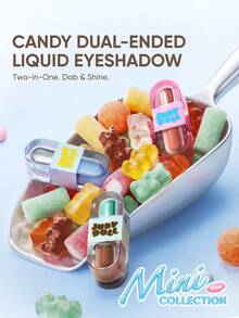 JUDYDOLL DUO EYE TINT Dual-End Liquid Eyeshadow Mini Limited Edition Pocket Candy Series Matte Shimmer Glitter Highlighter Colorful Long-Lasting Pigmented - 01 Peach Milk Tea - View 6