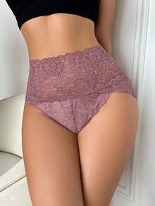 5pcs/Pack Sexy Lace Transparent Women's High Waist Triangle Panties - Multicolor - View 4