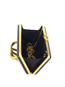 RCRK New Finger-Interlock Design Women's Clutch Bag, Suitable For City Daily, Party, Vacation, Gilded Heavy Craftsmanship, Light Luxury - Black - View 8