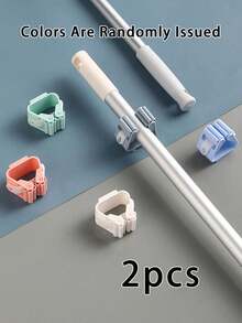Multi-Size Drill-Free Mop Holder, Non-Slip Clip Securely Holds Cleaning Tools. For Walls, Tiles, Glass Installation, Suitable For Damp Kitchen And Bathroom Environments, Space-Saving And Neat - Multicolor - View 14