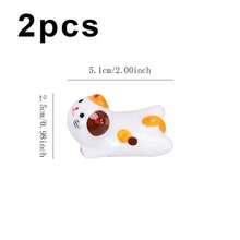 2pcs Ceramic Cat Shaped Chopstick Rest Holder, Cute Ins-Style Kitty Utensil Stand, Creative Tabletop Decor Stationery Holder - Multicolor - View 15