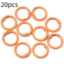 20pcs/Pack Colorful Metal Round Spring Rings 23mm, Dopamine Open Split Rings, Handmade Jewelry Key Chain Clasp DIY Accessories, Bag Buckle Spring Hook Pendant Materials - Spring Ring - View 14