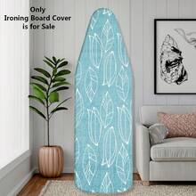 1pc Blue Leaf Pattern Ironing Board Cover | Polyester Material, Heat Resistant, Elastic Edge, Easy To Install, Machine Washable, Fits Most Ironing Board Sizes, Cover Only - Blue Leaf - View 11