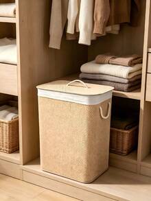 Multi-Material Laundry Hamper With Lid, Size 40*30*50cm, Built-In Waterproof Lining, Portable Thick Rope Handles, Large Capacity For Dust And Moisture Prevention, Multiple Colors Available - Multiple Specifications - View 5
