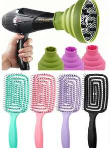 3/2/1pc Set Foldable Silicone Hair Dryer Diffuser Accessory + Comb, Portable Universal Hair Dryer Accessory, Helps Reduce Frizz And Enhance Curls, Suitable For Curly, Wavy Or Voluminous Hair, Heat-Resistant Lightweight Compact Design, Perfect For Travel, Home Or Salon Use - Multiple Styles - View 10
