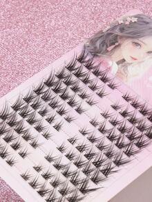 Ayrmilla 100 Clusters Of Fluffy Fox Eye Eyelashes 8-16 Mm Mixed Length, Personal Eyelash,Beautiful False Eyelashes, Exquisite False Eyelashes,DIY Eyelash Extension Eyelash Bundle Natural Eyelash Extension D Curl Cat Eye Eyelash Bundle. - C - View 4