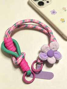 New Short Phone Lanyard Wrist Ring Multifunctional Strap INS Dopamine Floral Outdoor Key Case Anti-Lost Chain - Multicolor - View 9