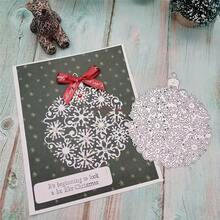 1pc Christmas Snowflake Ball Greeting Card Letter Frame Cutting Die, Suitable For Handmade Scrapbooking Supplies - Snowflake - View 8