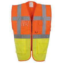 Yoko Unisex Adult Executive Hi-Vis Waistcoat - Orange/Yellow - View 2