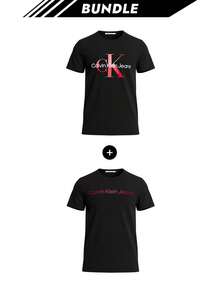 [Bundle] Modern Men's T-Shirt Black + Calvin Klein Jeans Core Institutional Men's T-Shirts Black - Black+Black / Salsa - View 1
