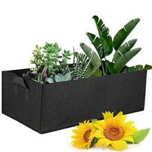 1pc Gardening Grow Bag With Handle, Multi-Size Felt Planter Bag, Rectangular Seedling Pot, Suitable For Vegetables, Tomatoes, Potatoes - Black - View 7