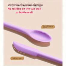 1/3 Set Silicone Spatula Set, Skincare Application Tool, Multiple Sizes Spatulas Suitable For Cosmetic Jars And Lotion Bottles, Silicone Cosmetic Spatula Set - Single-Head Bottle Spatula, For Skincare And Makeup - Purple - View 6