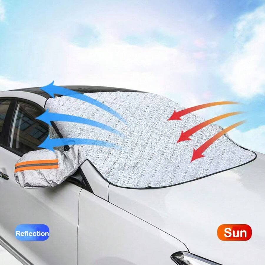 Car Front Windshield Sun Shade, Heat Insulation UV Protection Sunshade, Snow Frost Protection Cover, Car Side Window Privacy Curtain. Summer Sunshade Cooling, Winter Snow Ice Dust Protection Car Cover