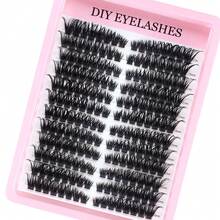 LIMEIKAI 192 Pcs Cat Eye Style Lash Clusters 100D D Curl Fluffy Curly Individual Lashes Soft Lightweight Reusable DIY Eyelash Set For Beginners Home Daily Party Travel Music Festival - View 5