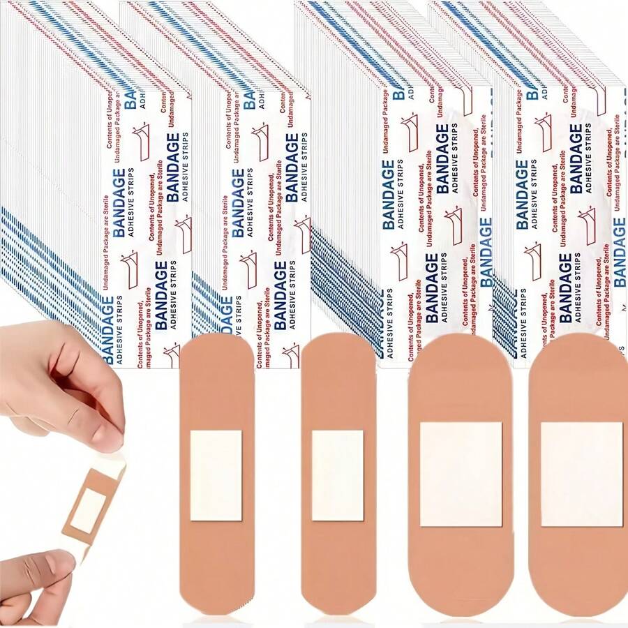 10/30/50/100/150/200pcs Self-Adhesive Wound Bandage Assortment, (72*25mm)+(72*19mm) Flexible Breathable Strips, Recommended Skin Care Strips, Suitable For Home, Office, Travel, Children And Adult Skin Care Products - View 1