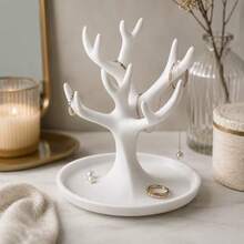 1pc Tree-Shaped Jewelry Storage Model Design Jewelry Display Stand - Durable PLA Plastic Ring And Other Jewelry Tray Display Stand, Elegant Elegant Home Decor Vanity, Halloween Valentine's Day Christmas Mother's Day Gift (Jewelry Not Included) - White - View 8