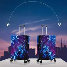 Elastic Luggage Cover With Handle Protection, Fits 18-30 Inch Suitcases, Travel Accessory, Blue Starry Sky Art Pattern, Washable - Royal Blue - View 3