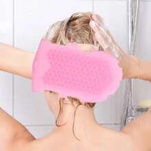 1pc Silicone Bath Glove Exfoliating Body Massage Scrub Brush, Skin Cleansing Bath Brush - Multicolor - View 3