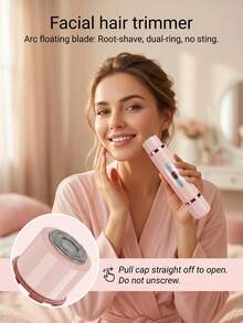 2-In-1 Women's Electric Shaver, Portable Wireless Trimmer, Suitable For Full Body Hair Removal, Rechargeable Painless Razor, Suitable For Face, Chin, Lips, Legs, Underarms, 200mAh, Bikini Line Hair Removal, Essential Beauty Personal Care Tool, Create Smooth Skin, Suitable As Holiday And Christmas Gift For Family And Friends - View 4