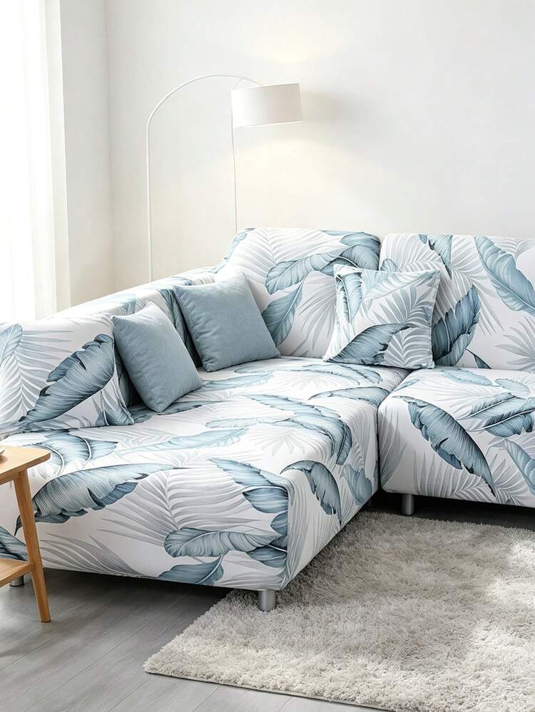 1pc Blue Elastic Sofa Seat Cushion Cover Backrest Cover, Protects Sofa, Dust-Proof And Dirt-Resistant, Easy To Remove And Wash, Suitable For All Seasons, Ideal For Living Room Decor - Blue - View 4