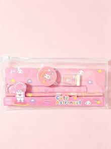 25pcs/5sets Stationery Set Including Pencils & Erasers, 5pcs/1set Pencil Case With Cute Cartoon Design, Versatile Student Supplies Combination, Suitable For Friends, Graduation, Stationery Gift Box, Back To School - Multicolor - View 9