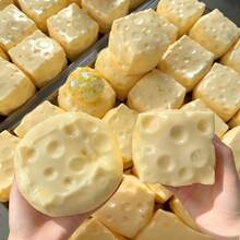 1pc Realistic Food-Shaped Cheese Squeeze Toy, Non-Rebound Moldable Sensory Fidget Toy With Crunchy ASMR Sound, Stress Relief Novelty Halloween Gift, Christmas Gift, Birthday Gift And Holiday Party Favor - Multicolor - View 5