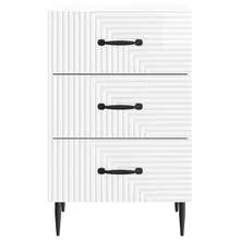 vidaXL Nachttisch Hochglanz Weiß 43 x 41 x 66,5 cm Holzwerkstoff Geeignet für Wohn- und Schlafzimmer; ideal für Kommoden und Nachttische mit Schubladen; platzsparende Montage; perfekt als Geschenk oder Wohnaccessoire. - Weiss - Übersicht 4