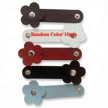 28pcs/3pcs/5pcs/10pcs/16pcs Random Color Heart-Shaped Cable Organizer (2.75*1.37 Inches), Earphone Cable Winder, PU Leather Cable Organizer, Self-Adhesive Data Cable Storage Box, Data Cable Storage Bag, Travel Essential - Flower Style-multicolor - View 13