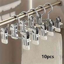 10pcs Multi-Function Clip Set, Adjustable Non-Slip Metal Pants Clips, Portable Shoe Rack, Suitable For Clothing Stores And Home Use, No-Mark Clips - Multicolor - View 9