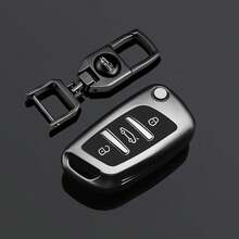 Car Key Cover Keychain Suitable For Dongfeng Peugeot Dongfeng Folding Style C2 C3 C4 C5 C6 C8 DS4 107 207 306 307 407 308 607 Series Accessories - Type a - View 4