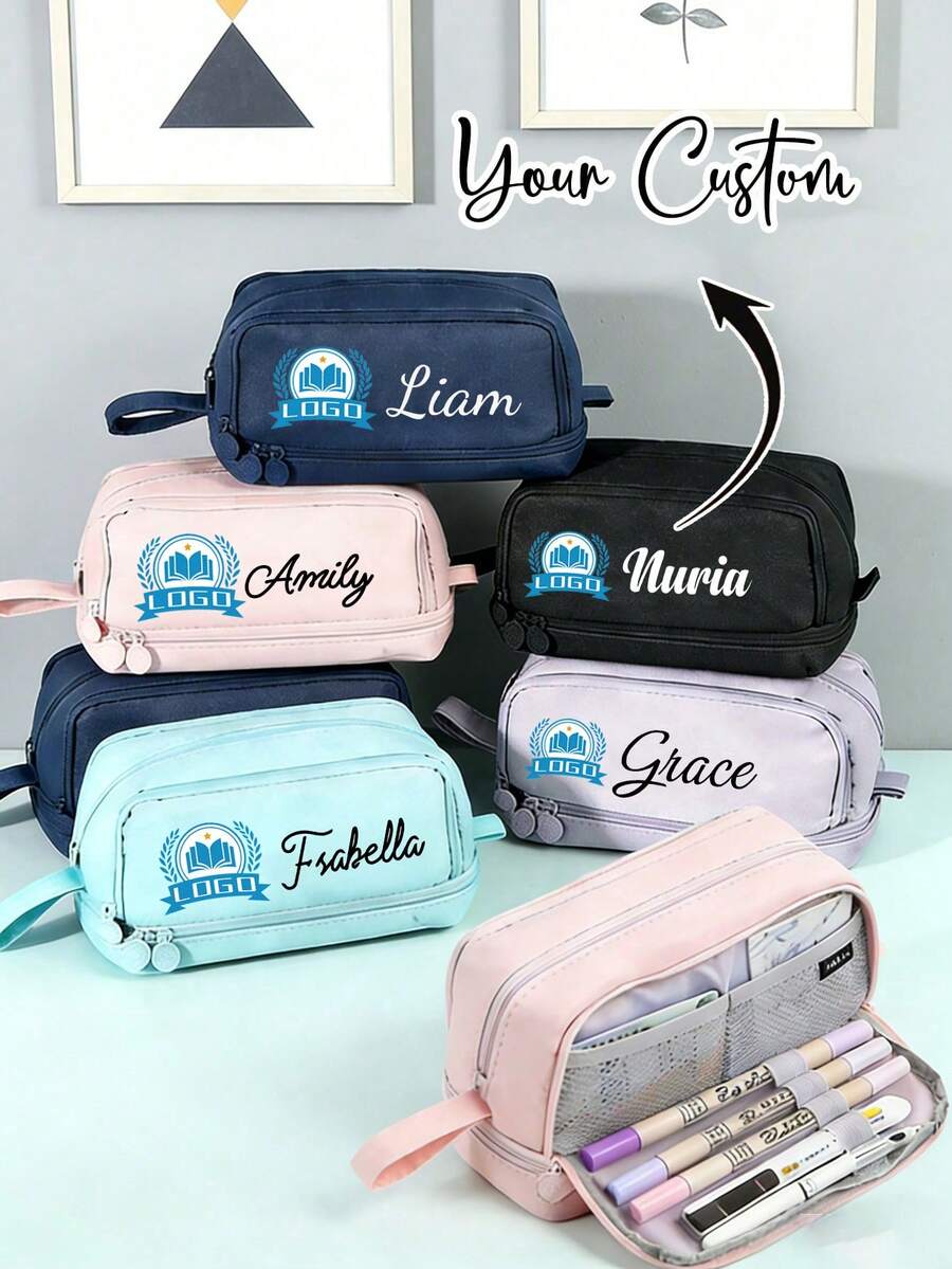 Personalized Stationery Bag, Personalized Pencil Case/Large Capacity Multi-Pocket Pencil Case, School Supplies