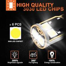 4/10pcs T10 W5W LED Bulbs Canbus Car Interior Dome Light Door Glove Box Trunk License Plate Light 12V 6SMD 400LM 6500K White - Flat 6 Lamps - View 5