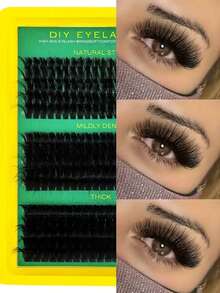 15 Rows 290 Pcs 5D Individual Lashes 60D 80D 100D D Curl 10-16mm Thick Fluffy Mixed Cluster Lashes DIY Makeup For Daily Use - 查看 4