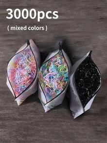 6000/5000/3000/2000pcs Mini Solid Color Disposable Hair Ties, Strong And Durable Small Hair Bands, Gentle On Hair, Suitable For Daily Use - Multicolor - View 21