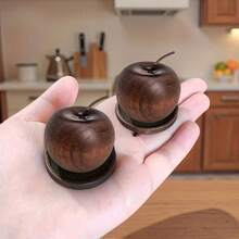 1 Set Wooden Apple Essential Oil Diffuser With Tray, Home Desktop Decor Fragrance Ornament, Suitable For Home, Car, Hotel Decoration, Christmas, Halloween Decor - A - View 3