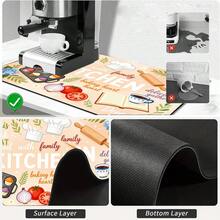 1pc Dish Drying Mat, Coffee Machine Mat, Kitchen Absorbent Non-Slip Mat, Cartoon Cooking Style Heat-Resistant Mat, Stove Countertop Heat-Resistant Mat, Baking Food Theme Decorative Mat, Suitable For Living Room, Dining Table, Restaurant Scenes, Kitchen Decor - XYLSD699 - View 9