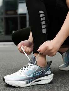 Unisex Carbon Plate Marathon Running Shoes - Cushioned Athletic Shoes, Anti-Slip Shock Absorption, Low-Top Breathable Design, Suitable For Marathon, Gym And Training Scenarios, All Season Wear - White Smoke Ash - View 2